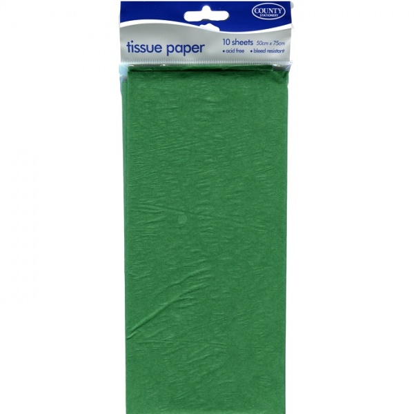 Dark Green Tissue Paper Pack of 10 Sheets